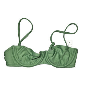 J Crew Balconette Underwire Bikini Swim Top Womens 32A Green